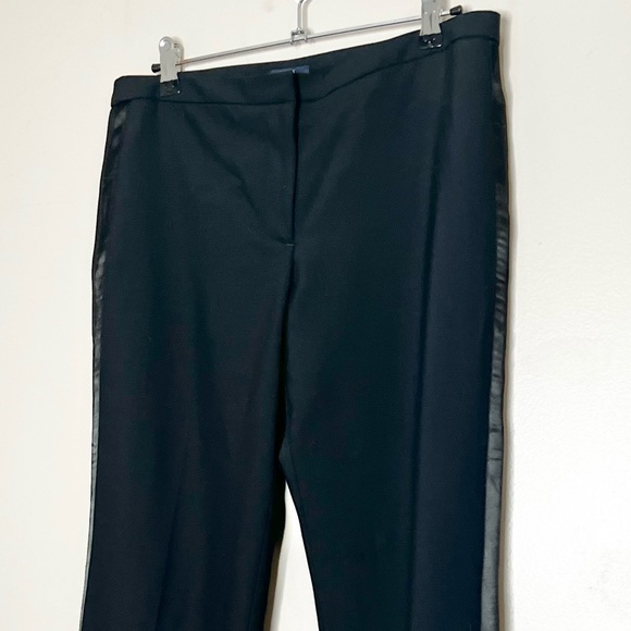 J Crew 100% Wool Black Tuxedo Pant Velvet Stripe Zipper Fly Dressy Business 6 - Picture 2 of 13